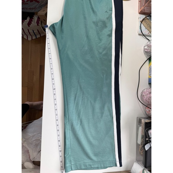 Abercrombie & Fitch Green Wide Leg Side Stripe Track Pants XL Womens Streetwear - Picture 8 of 11